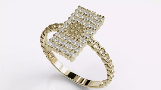 Jewelry Diamond Cuban Ring Model RZ12