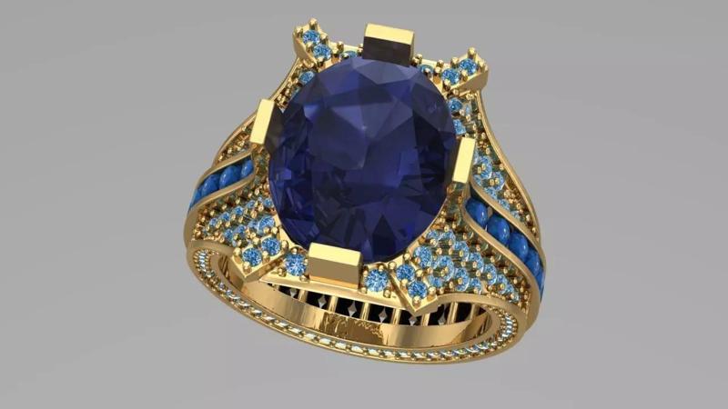Diamond Regal Sapphire Coronet Ring