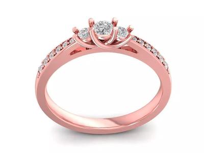 Three Stone Diamond Engagement Ring for Women 2184