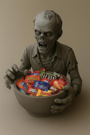 Zombie Halloween Candy Bowl – Spooky Undead Treat Holder