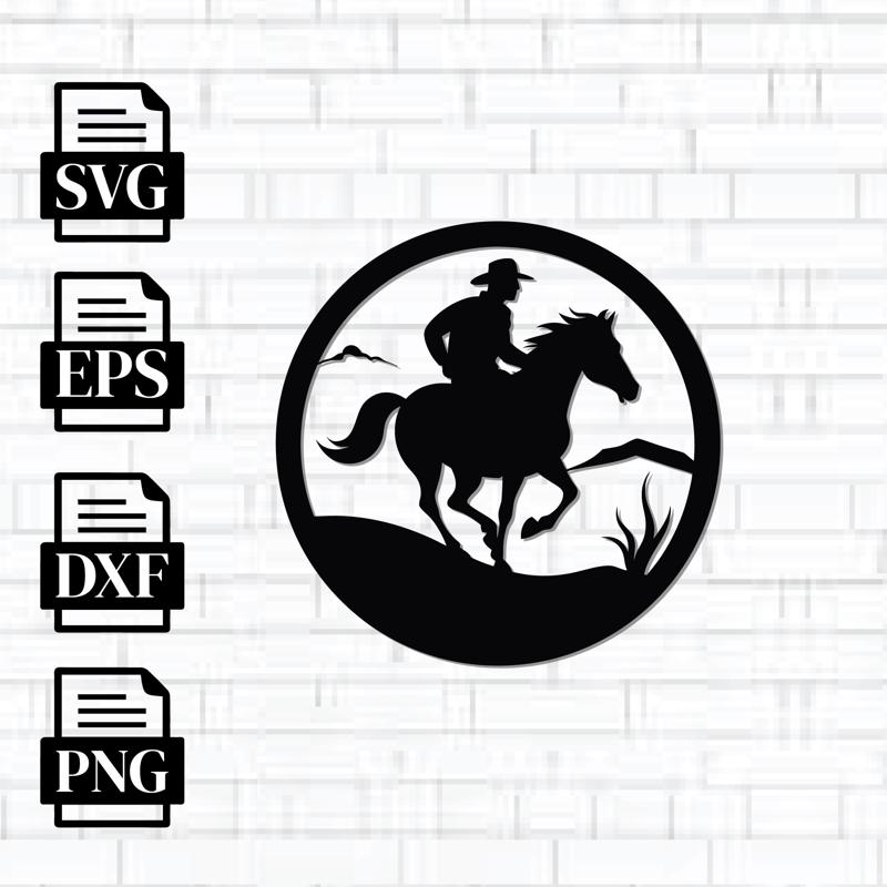 Cowboy Metal Wall Art Laser Cut Files