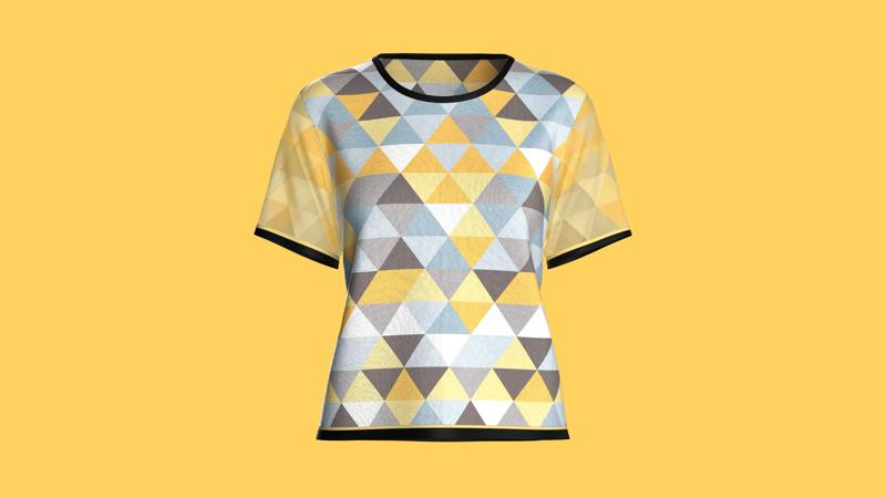 Ladies Triangle Print Tops  | Marvelous / Clo3d / obj / fbx