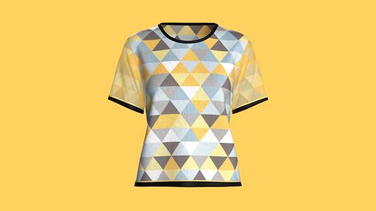 Ladies Triangle Print Tops  | Marvelous / Clo3d / obj / fbx