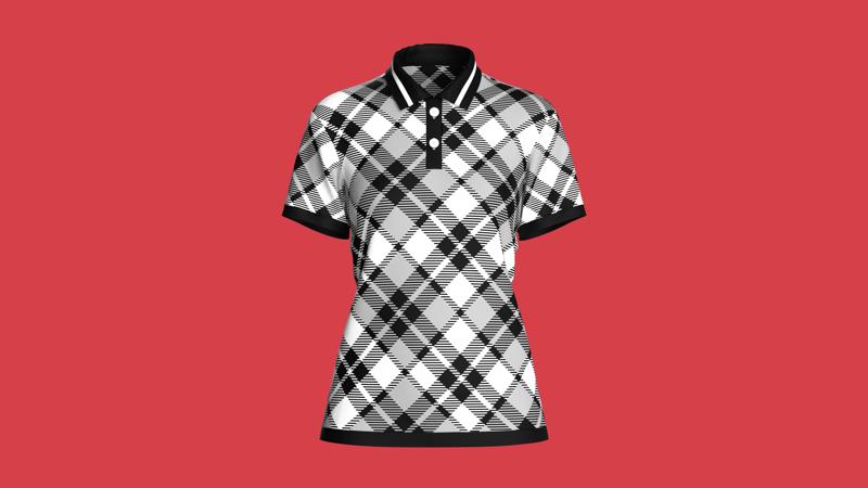 Ladies Black Striped Polo   | Marvelous / Clo3d / obj / fbx