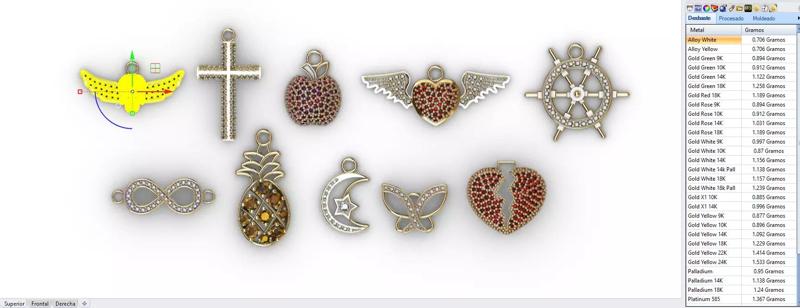 dijes- Colgantes paquete de 10 surtidos -v-