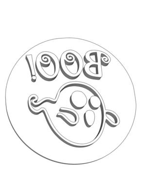 Boo With Ghost Stamp Cookie Cutter and Fondant Stamp