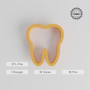 Tooth Shape Cutter Set, 18 Sizes, Perfect for Cookies, Fondant & Clay, Dental & Orthodontist Designs