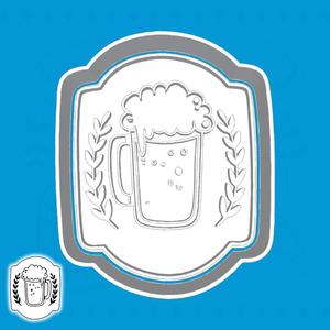 Oktoberfest cookie cutters - beer mug (emblem) (style 3)