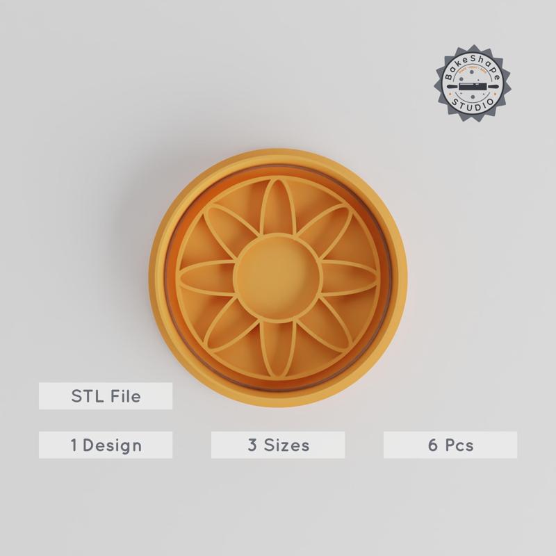 Mandala Shape Cutter & Stamp, Geometric Design, Perfect for Cookies & Fondant, S/M/L Sizes, 6-Piece Set