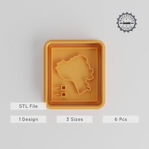 Map Cookie Cutter & Stamp, Perfect for Cookies & Fondant, 3 Sizes, Set of 6 3D Printing STL