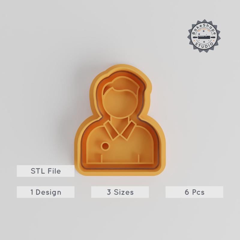 Education Student Cookie Cutter & Stamp Set, Classroom & School Designs, S/M/L Sizes, 6-Piece, Perfect for Fondant