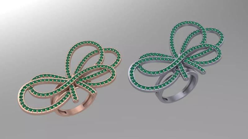 bowtie papion women Gold ring