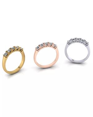5 stone jewelry ring U setting