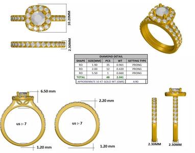Bridal Diamond Engagement Ring For Women 3D Model