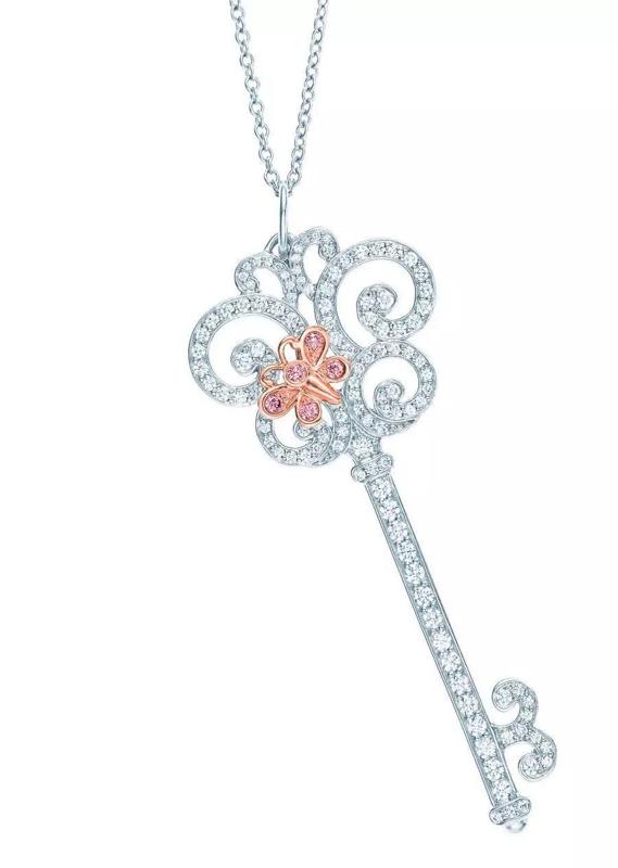 KT-017 key necklace with diamonds