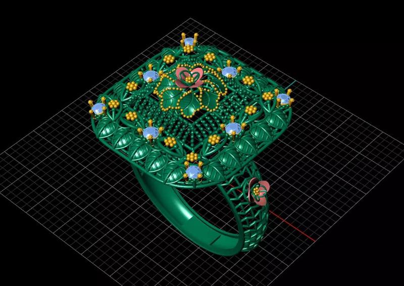 Beautiful light weight 3D print model rings ready for print