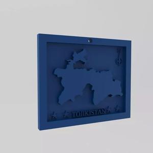 Tajikistan-Tojikistan Map 3d Print Model
