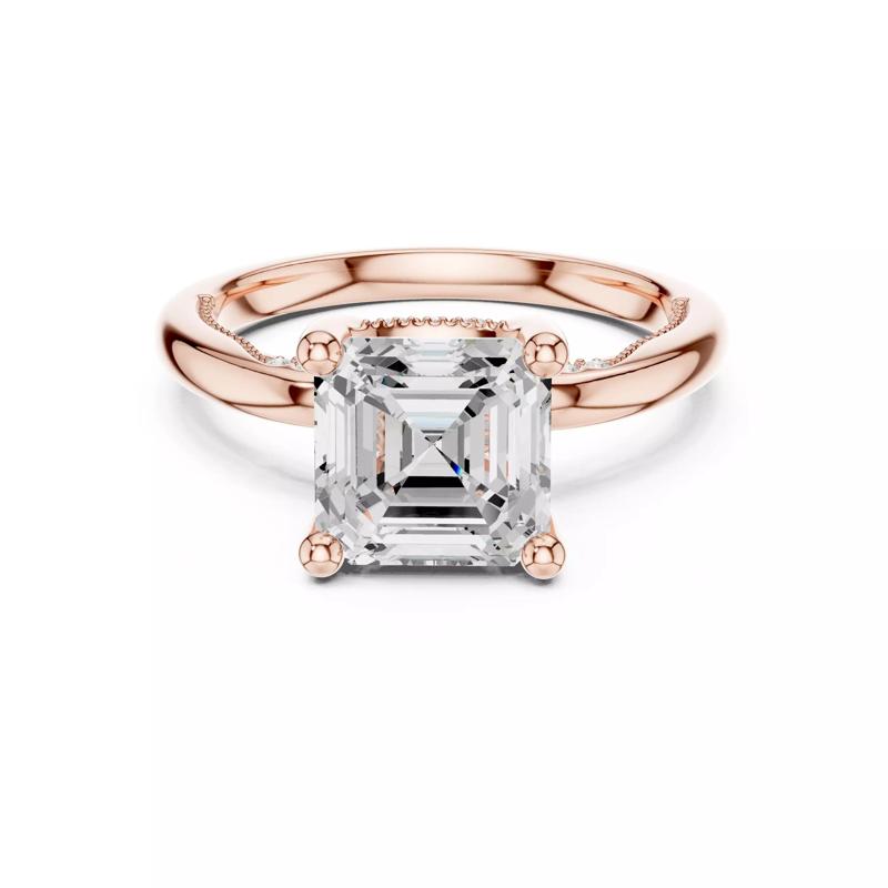 Asscher Cut Hidden Diamond Art Deco Wedding Ring 3DM STL Video