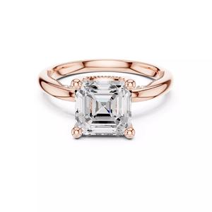 Asscher Cut Hidden Diamond Art Deco Wedding Ring 3DM STL Video
