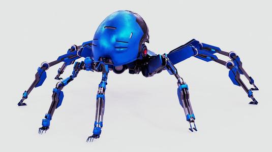 3D futuristic robotic spider