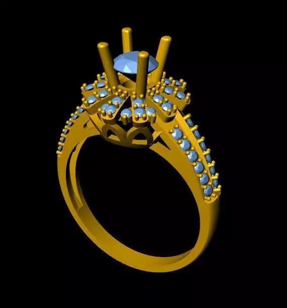 DiamondRing engagement ring with topaz