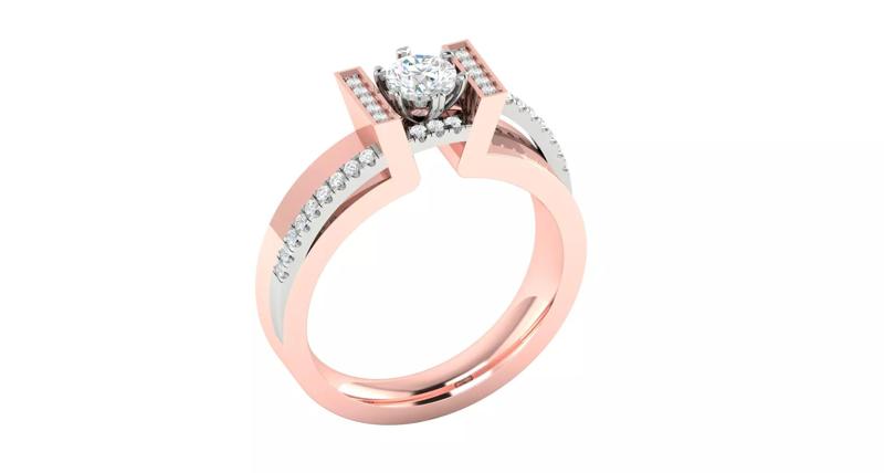 Elegant Rose Gold Diamond Engagement Ring