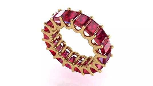 EMERALD ETERNITY RING Size 7