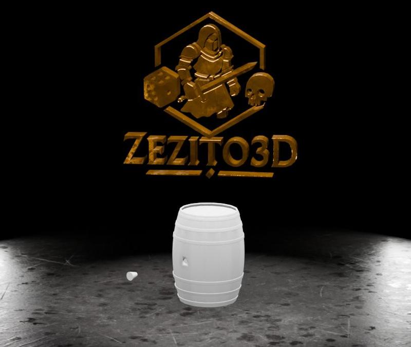 3D wooden barrel - medieval and wargame decor