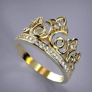 Crown ring Silver Gold  Print