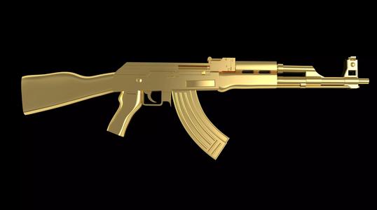 Fortnite assault rifle Gun pendant gold printable jewelry