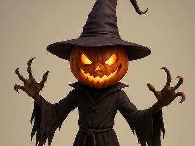 Halloween Monster Figur  Kürbis 2025