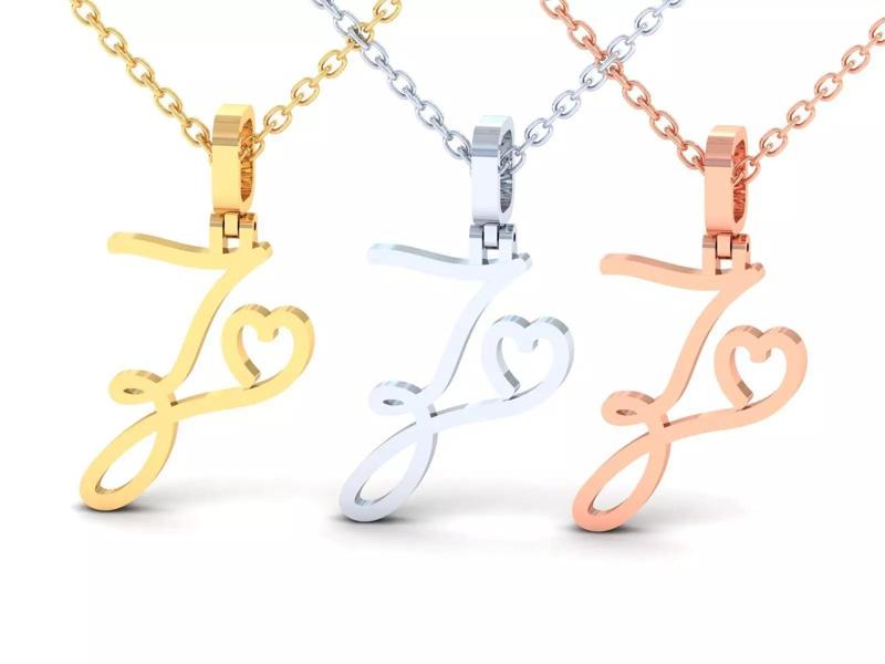 Z  VALENTINE PENDANT  HANDMADE FONT
