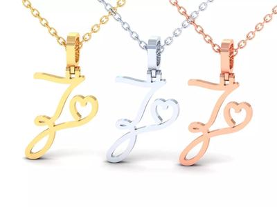 Z  VALENTINE PENDANT  HANDMADE FONT