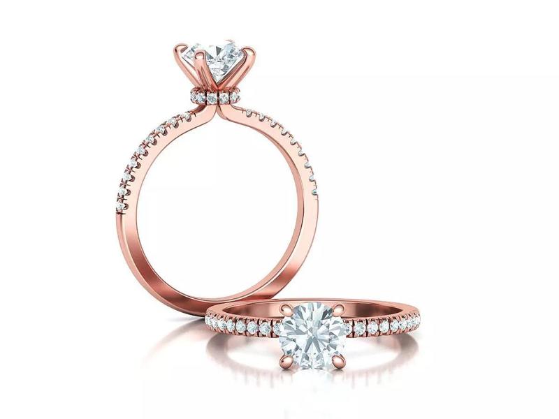 1ct Engagement Solitaire Promise Ring Under Halo design
