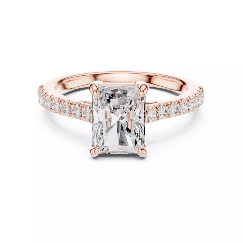 2CT Radiant Cut Diamond Engagement Wedding Ring 3DM STL Video