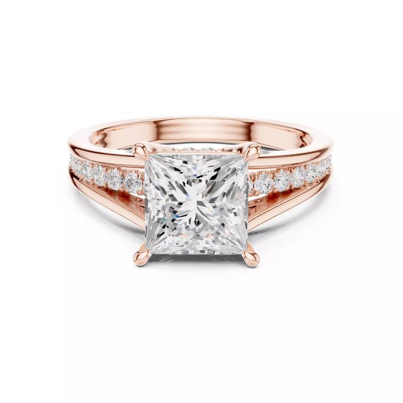 2CT Princess Cut Diamond Engagement Wedding Ring 3DM STL Video