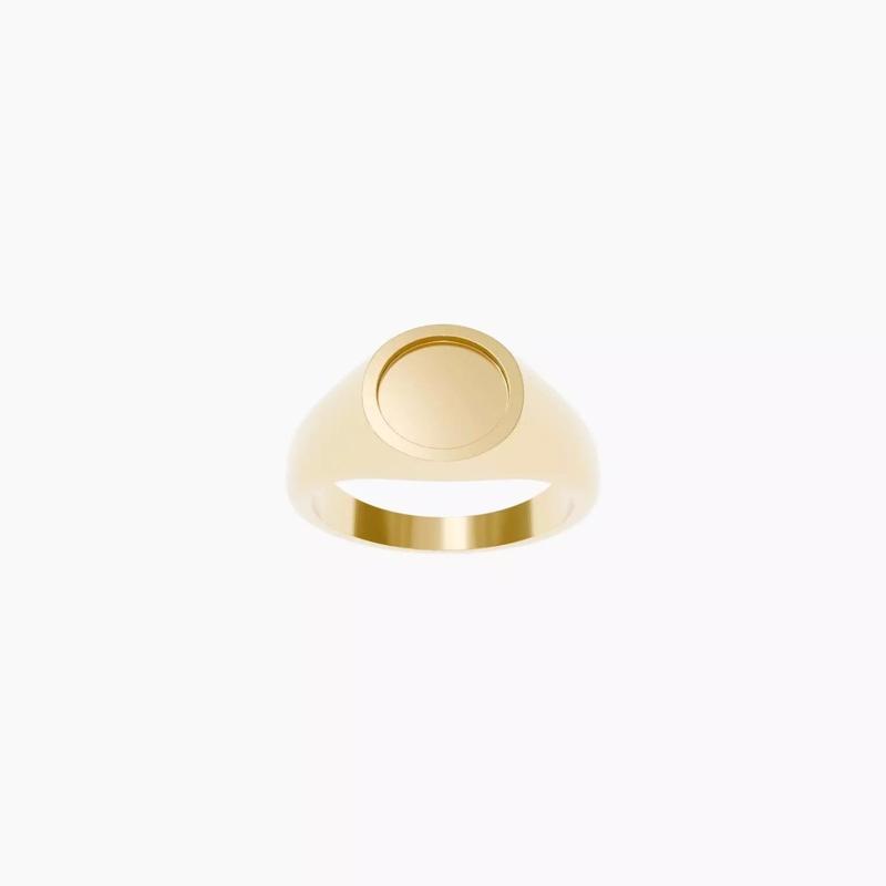 10mm Recessed Round Signet Ring 3d Model
