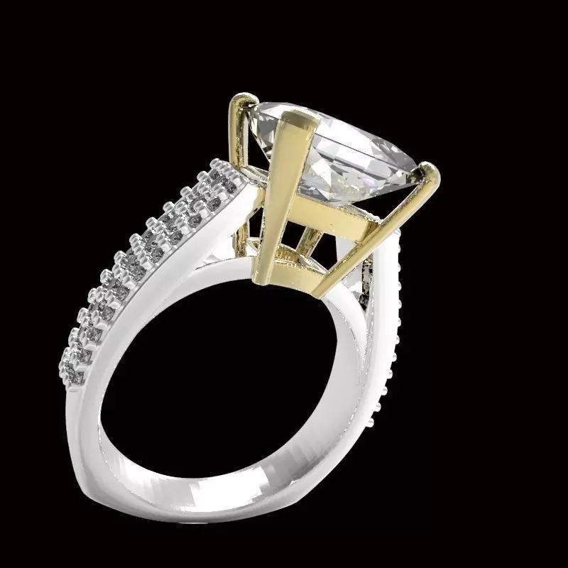 10x10mm baryon cut gem ring with diamonds