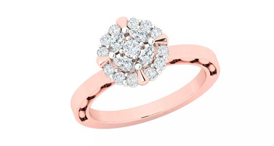 Solitaire Engagement Wedding Ring Cluster Flower Ring