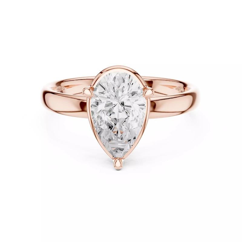 Solitaire Pear Cut Diamond Engagement Wedding Ring 3DM STL Video
