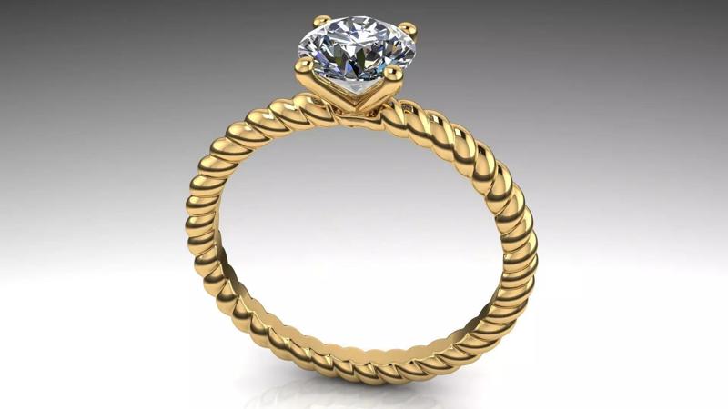 AG 800 TWISTED PIPE SHANK RING