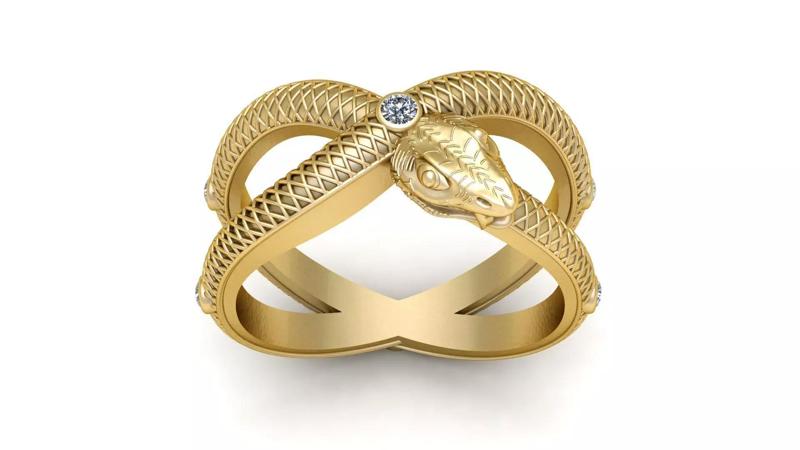 Hip Hop Anaconda Snake ring 3d printable Model