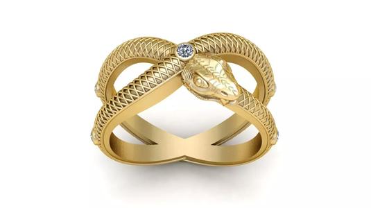 Hip Hop Anaconda Snake ring 3d printable Model