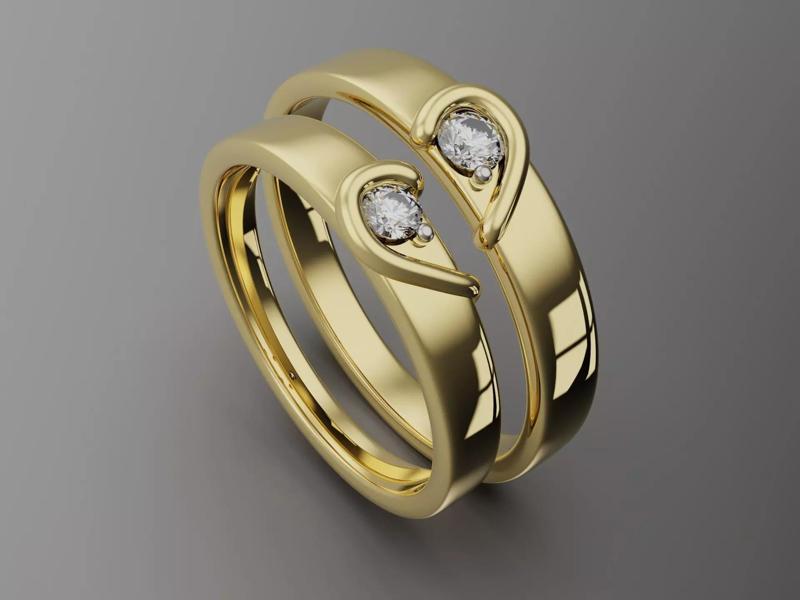 His and Hers Wedding Love Bands 4-14US Sizes