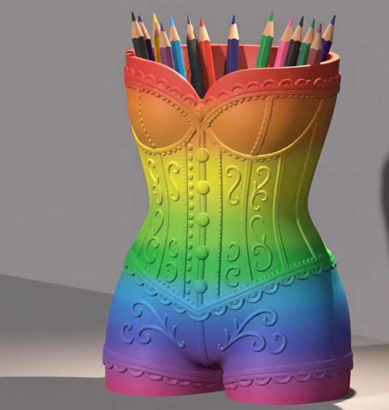 Victorian Corset Pen Holder – Stylish 3D Printable Organizer & Desk Décor