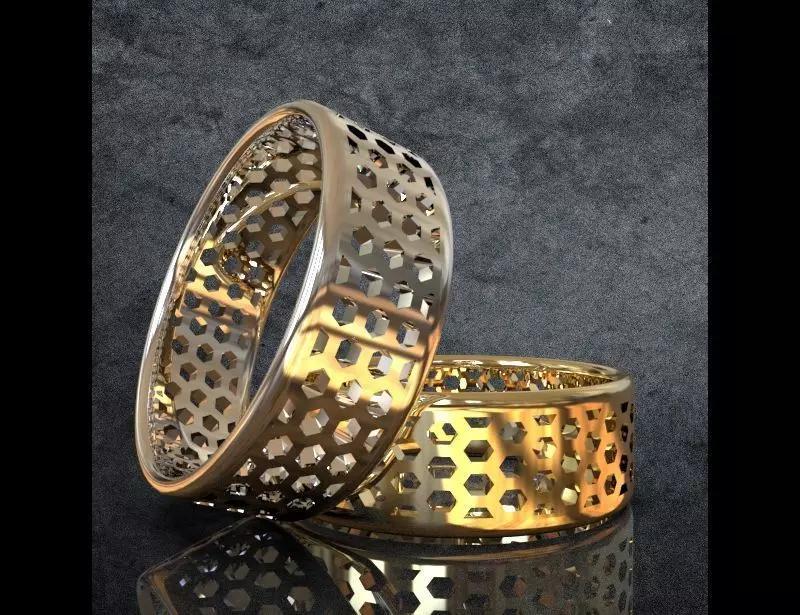 Honeycomb Ring 3D print model