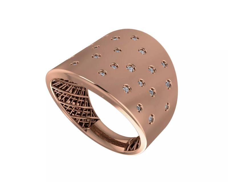 Diamond Star High Jewelry Italian Cocktail Ring