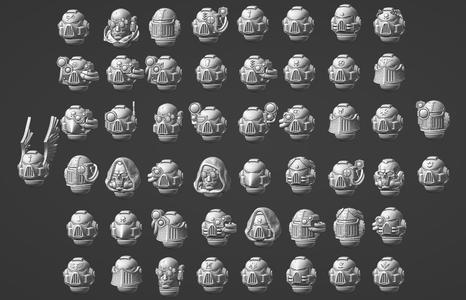 Xenos hunters funny heads of men marked by 3, 6, 7 OR 8! Pals of blue man titus