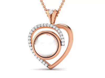 Women pearl pendant 3dm render detail