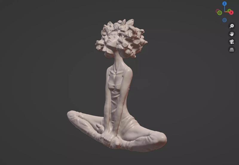 Valerie Hadida Sculpture - Curly girl